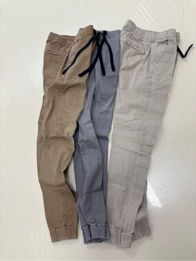 Men's Casual Drawstring Jogger Pants - Brown, Gray, Light Gray